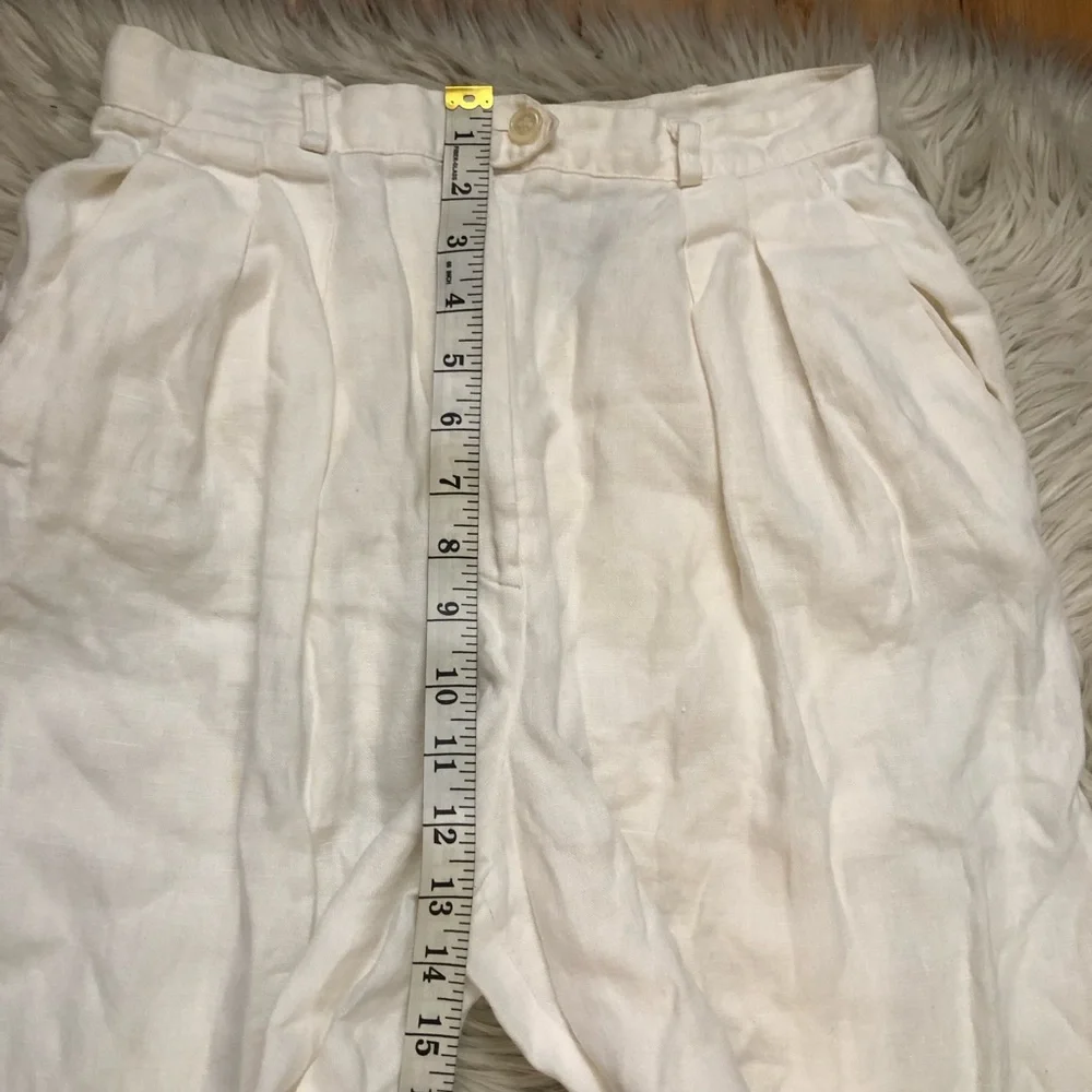 Lauren Ralph Lauren 100% Linen Coastal Grandma Straight Leg Womens Pants size 8